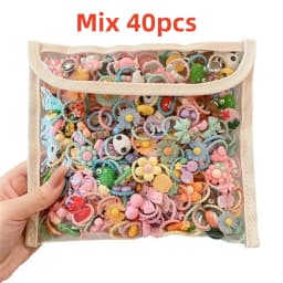 40/50/60Pcs/Lot Children Kids Hair Accessories Cartoon Elastic Hair Bands Baby Head Rope Small Animal Cute Girls Headdress