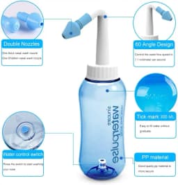 300ml 500ml Nasal wash bottle Nasal irrigator cleaner Waterpulse Rinse nose Neti Pot Avoid Allergic Rhinitis Sinusitis