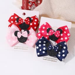 2pcs/Set Grils Lovely Polka Dot Bow Hair Clips for Hair Toddler Cartoon Hairpins Baby Boutique Hair Accessories