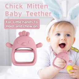 Baby Teether Chick Gloves Teether Silicone Anti-eating Hand Molar Stick Massage Gums Baby Anti-biting Teether Baby Accessories
