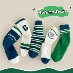 GreenC Kids Crew Socks 5 Pairs Children's Socks Boys Spring Cotton Socks Baby Child 1-14T Sport Sock