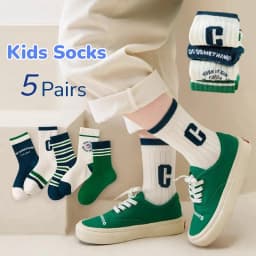GreenC Kids Crew Socks 5 Pairs Children's Socks Boys Spring Cotton Socks Baby Child 1-14T Sport Sock