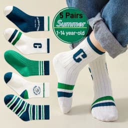 GreenC Kids Crew Socks 5 Pairs Children's Socks Boys Spring Cotton Socks Baby Child 1-14T Sport Sock
