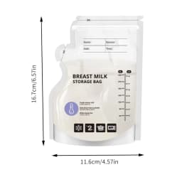 60 Pack Temperature Sensitive Breast Milk Storage Bags -Food Grade PE, Transparent with Measurement Lines, Disposable & Leakpro