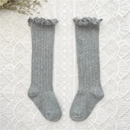 Ruffle Girls Knee High Socks Baby Kids Toddlers Long Soft Cotton Sock Lace Flower Children School Uniform Socks For 0-8Years