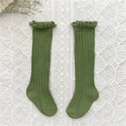 Ruffle Girls Knee High Socks Baby Kids Toddlers Long Soft Cotton Sock Lace Flower Children School Uniform Socks For 0-8Years