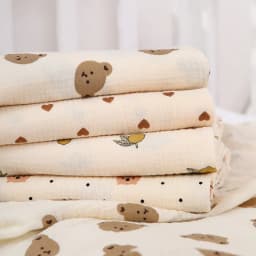 Cotton Muslin Cute Cartoon Printing Baby Swaddle Blanket Soft Breathable Newborn Baby Receiving Blanket For Infant Boys Girls