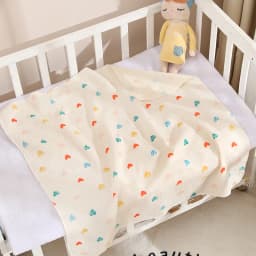 Cotton Muslin Cute Cartoon Printing Baby Swaddle Blanket Soft Breathable Newborn Baby Receiving Blanket For Infant Boys Girls