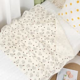 Cotton Muslin Cute Cartoon Printing Baby Swaddle Blanket Soft Breathable Newborn Baby Receiving Blanket For Infant Boys Girls