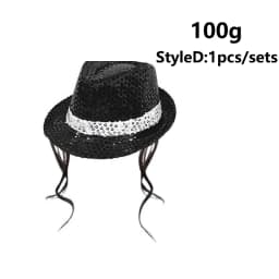 70 80s Superstars Michael Jackson Cosplay Prop MJ Hat with Wig Glove Glasses Set Fans Performance Costume Birthday Dance Gifts