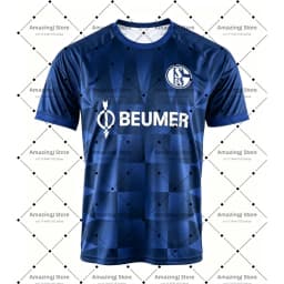 2026-27 Schalke 04 Home and Away T-Shirt with 3D Digital Print, Comfortable and Breathable Sports Casual Top