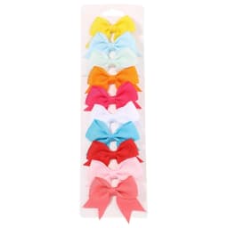 10Pcs/Set New Cute Ribbon Bowknot Hair Clips for Kids Handmade Nylon Bows Hairpin Barrettes Headwear Baby Girls Hair Accessories