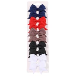 10Pcs/Set New Cute Ribbon Bowknot Hair Clips for Kids Handmade Nylon Bows Hairpin Barrettes Headwear Baby Girls Hair Accessories
