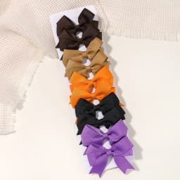 10Pcs/Set New Cute Ribbon Bowknot Hair Clips for Kids Handmade Nylon Bows Hairpin Barrettes Headwear Baby Girls Hair Accessories