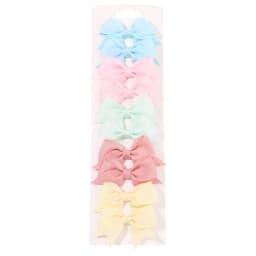 10Pcs/Set New Cute Ribbon Bowknot Hair Clips for Kids Handmade Nylon Bows Hairpin Barrettes Headwear Baby Girls Hair Accessories