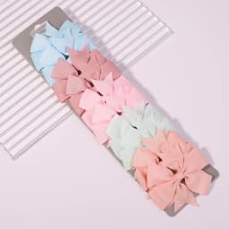 10Pcs/Set New Cute Ribbon Bowknot Hair Clips for Kids Handmade Nylon Bows Hairpin Barrettes Headwear Baby Girls Hair Accessories