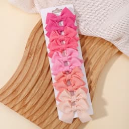 10Pcs/Set New Cute Ribbon Bowknot Hair Clips for Kids Handmade Nylon Bows Hairpin Barrettes Headwear Baby Girls Hair Accessories