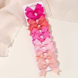 10Pcs/Set New Cute Ribbon Bowknot Hair Clips for Kids Handmade Nylon Bows Hairpin Barrettes Headwear Baby Girls Hair Accessories