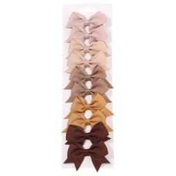 10Pcs/Set New Cute Ribbon Bowknot Hair Clips for Kids Handmade Nylon Bows Hairpin Barrettes Headwear Baby Girls Hair Accessories