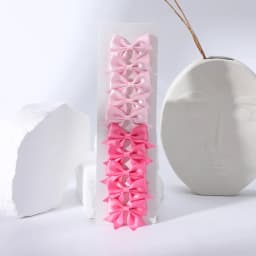 10Pcs/Set New Cute Ribbon Bowknot Hair Clips for Kids Handmade Nylon Bows Hairpin Barrettes Headwear Baby Girls Hair Accessories