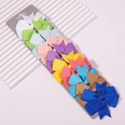 10Pcs/Set New Cute Ribbon Bowknot Hair Clips for Kids Handmade Nylon Bows Hairpin Barrettes Headwear Baby Girls Hair Accessories