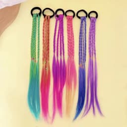 6 Pieces of Multi-Color Bohemian Style Sweet Wig Braid Hair Ties Suitable for Girls