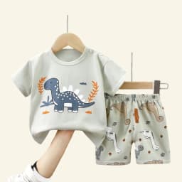 Fashion Kids Clothes Boys Girls Sets Top Shorts 2PCS 100% Cotton Soft Summer Children Baby Cloths T-shirt Shorts Toddler Suit