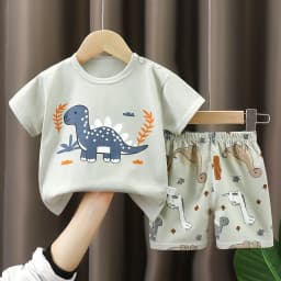Fashion Kids Clothes Boys Girls Sets Top Shorts 2PCS 100% Cotton Soft Summer Children Baby Cloths T-shirt Shorts Toddler Suit