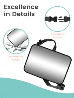 Car Mirrors for Baby Car Seat Shatterproof Mirrors Adjustable Rear-Facing Mirror for of Toddler Easy to Install on Cars Headrest