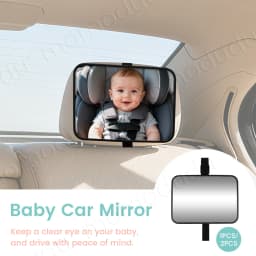 Car Mirrors for Baby Car Seat Shatterproof Mirrors Adjustable Rear-Facing Mirror for of Toddler Easy to Install on Cars Headrest