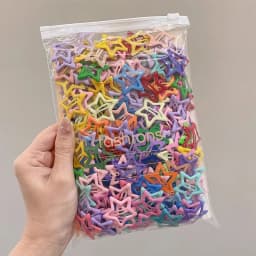 Star Hair Clips for Girls – Colorful Drip Paint BB Clips, Cute Kids Hair Accessories with Glossy Finish Hair Pins and Clips