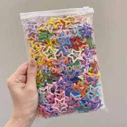 Star Hair Clips for Girls – Colorful Drip Paint BB Clips, Cute Kids Hair Accessories with Glossy Finish Hair Pins and Clips