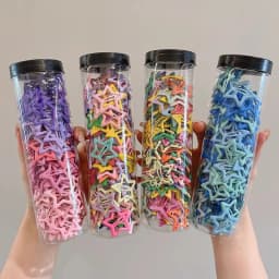 Star Hair Clips for Girls – Colorful Drip Paint BB Clips, Cute Kids Hair Accessories with Glossy Finish Hair Pins and Clips