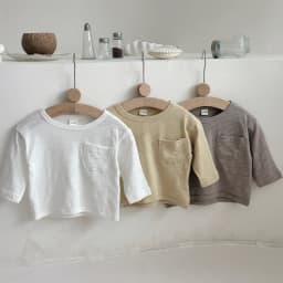 Spring/Autumn Baby T-shirt Pure Cotton Infant Girls Solid Color Tee Loose Thin Comfortable Toddler Cothes Boys Tops 0-3Y