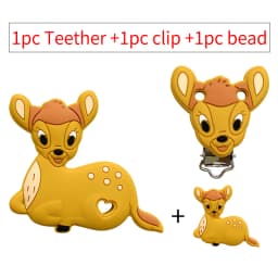 3pcs/set Silicone Cartoon Teether Nipple Clip Beads DIY Pacifier Chain Clips Beads Present Jewelry Accessories