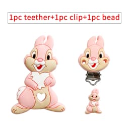3pcs/set Silicone Cartoon Teether Nipple Clip Beads DIY Pacifier Chain Clips Beads Present Jewelry Accessories