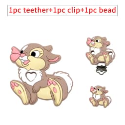 3pcs/set Silicone Cartoon Teether Nipple Clip Beads DIY Pacifier Chain Clips Beads Present Jewelry Accessories