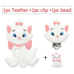 3pcs/set Silicone Cartoon Teether Nipple Clip Beads DIY Pacifier Chain Clips Beads Present Jewelry Accessories