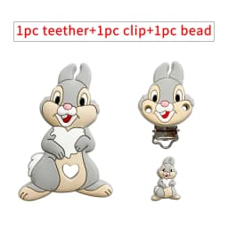 3pcs/set Silicone Cartoon Teether Nipple Clip Beads DIY Pacifier Chain Clips Beads Present Jewelry Accessories
