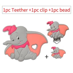 3pcs/set Silicone Cartoon Teether Nipple Clip Beads DIY Pacifier Chain Clips Beads Present Jewelry Accessories
