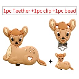 3pcs/set Silicone Cartoon Teether Nipple Clip Beads DIY Pacifier Chain Clips Beads Present Jewelry Accessories