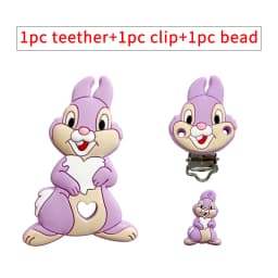 3pcs/set Silicone Cartoon Teether Nipple Clip Beads DIY Pacifier Chain Clips Beads Present Jewelry Accessories