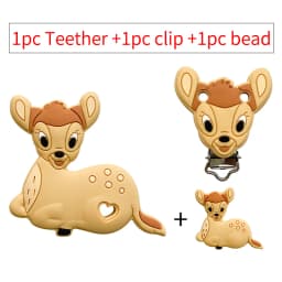 3pcs/set Silicone Cartoon Teether Nipple Clip Beads DIY Pacifier Chain Clips Beads Present Jewelry Accessories