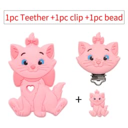 3pcs/set Silicone Cartoon Teether Nipple Clip Beads DIY Pacifier Chain Clips Beads Present Jewelry Accessories