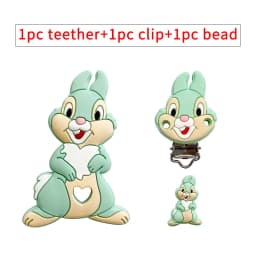 3pcs/set Silicone Cartoon Teether Nipple Clip Beads DIY Pacifier Chain Clips Beads Present Jewelry Accessories