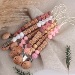 Customizable Name Baby Pacifier Chain Food Grade Bowtie Silicone Anti-drop Clip Teething Toy Lanyard for Newborn