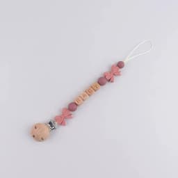 Customizable Name Baby Pacifier Chain Food Grade Bowtie Silicone Anti-drop Clip Teething Toy Lanyard for Newborn