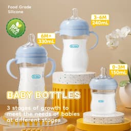 Newborn Baby Bottle 150/240/330ML Baby PP Bottle with Handle Milk BottleFeeding Baby Bottles Newborn Feeding Supplies BPA-FREE