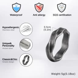 Simple Stainless Steel Mobius Band Rings for Men,Silver Gold Black Grey Color Love Eternity Couple Ring,Punk Jewelry