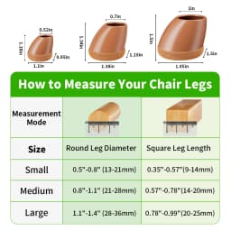 8PCS Chair Leg Floor Protectors Foot Cover  15-25° Thick Wrap Felt Pads Silicone Furniture Table 360° Protect Hardwood Floors